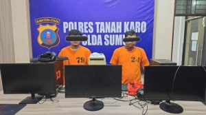 Sat Reskrim Polres Tanah Karo Amankan Dua Pelaku Perjudian Slot di Warnet Berastagi